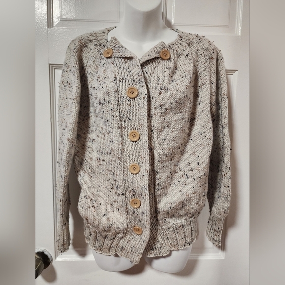 Women's donegal handmade knit cardigan sweater - Picture 7 of 11